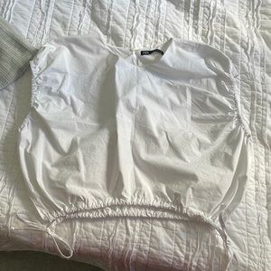 White cropped Zara top
